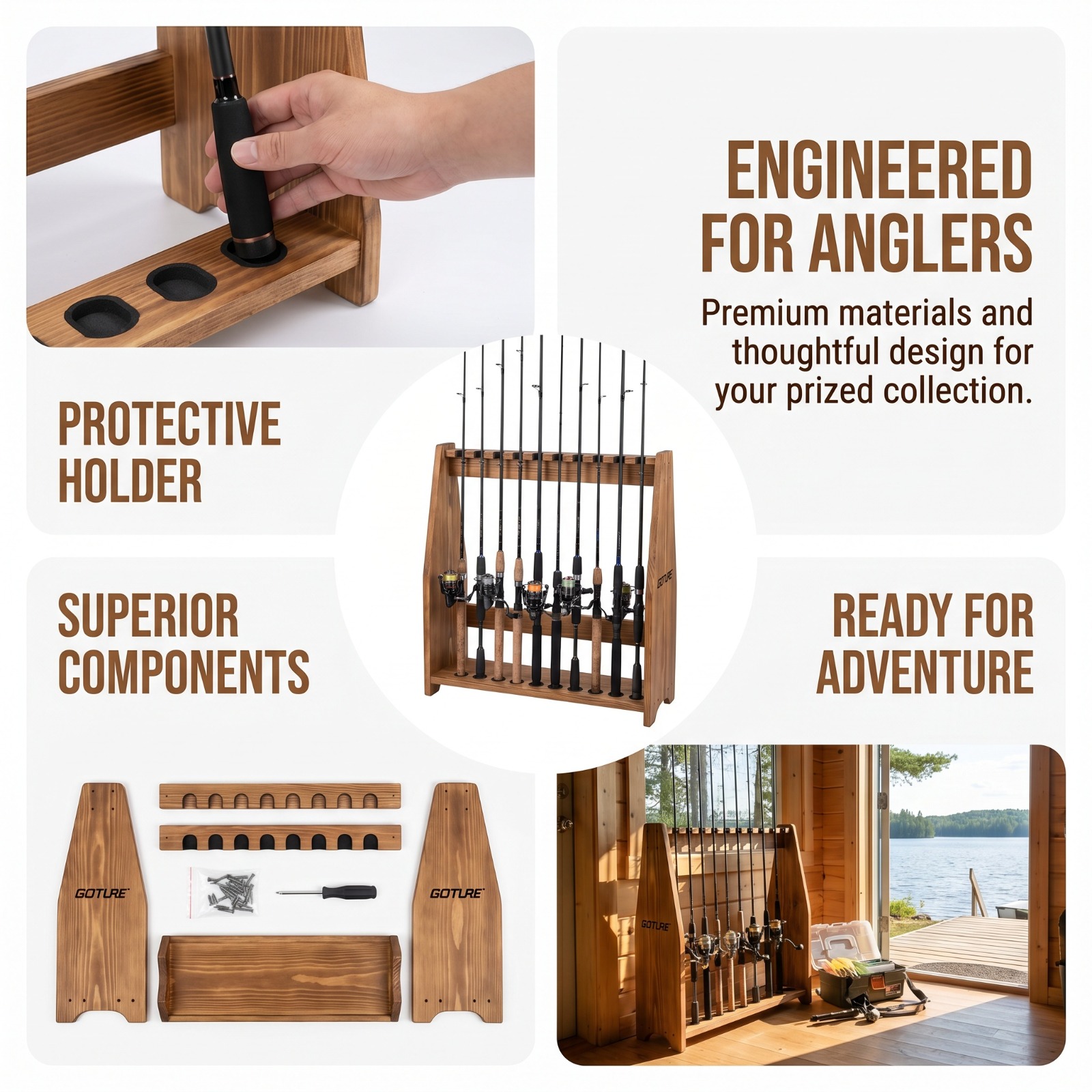 Fishing Rod Rack - Goture Portacanne da Pesca a 10